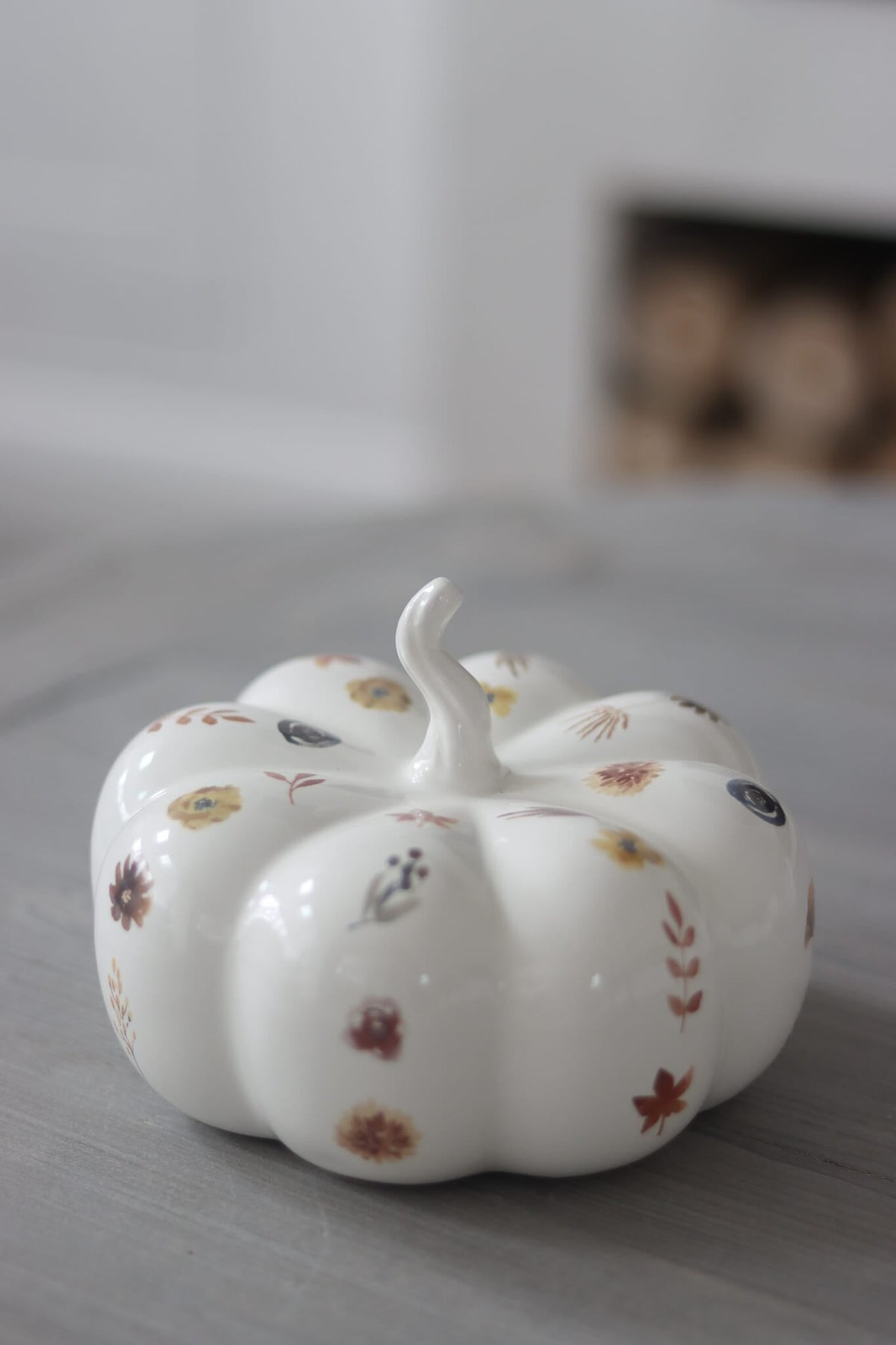 Ceramic Pumpkin Autumnal Pattern - Large