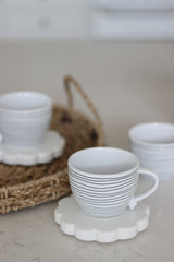 Heart Handled Ceramic Mug Set – 4 Piece – Horizontal Stripes