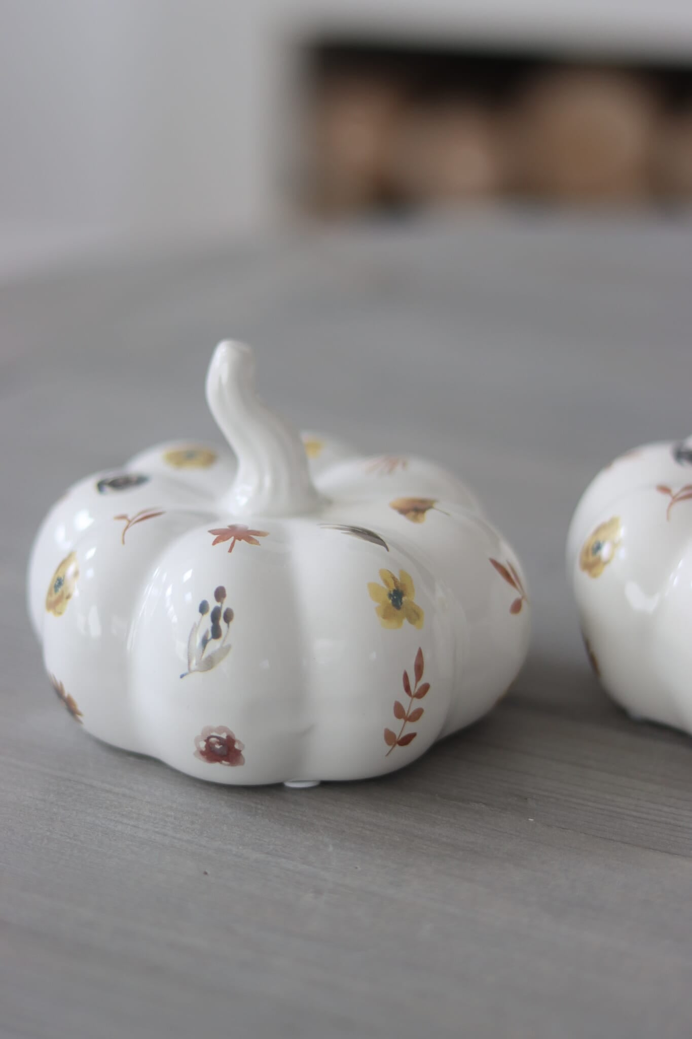 Ceramic Pumpkin Autumnal Pattern - Medium 2PC