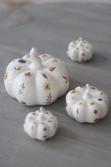 Ceramic Pumpkin Autumnal Pattern - Tiny 4PC
