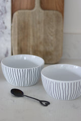 Ceramic Bowl Set – 2 Piece – Vertical Stripes