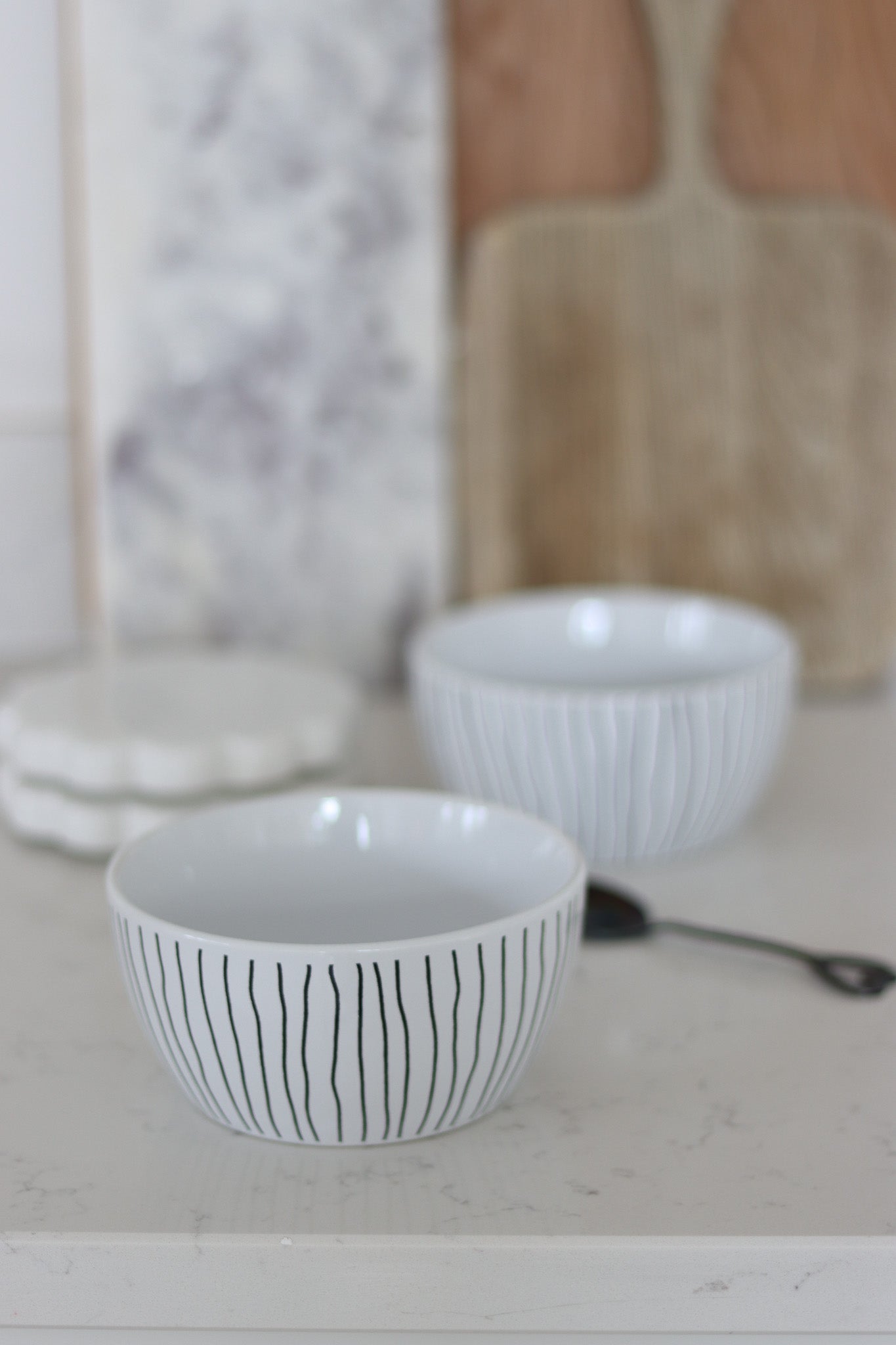Ceramic Bowl Set – 2 Piece – Vertical Stripes