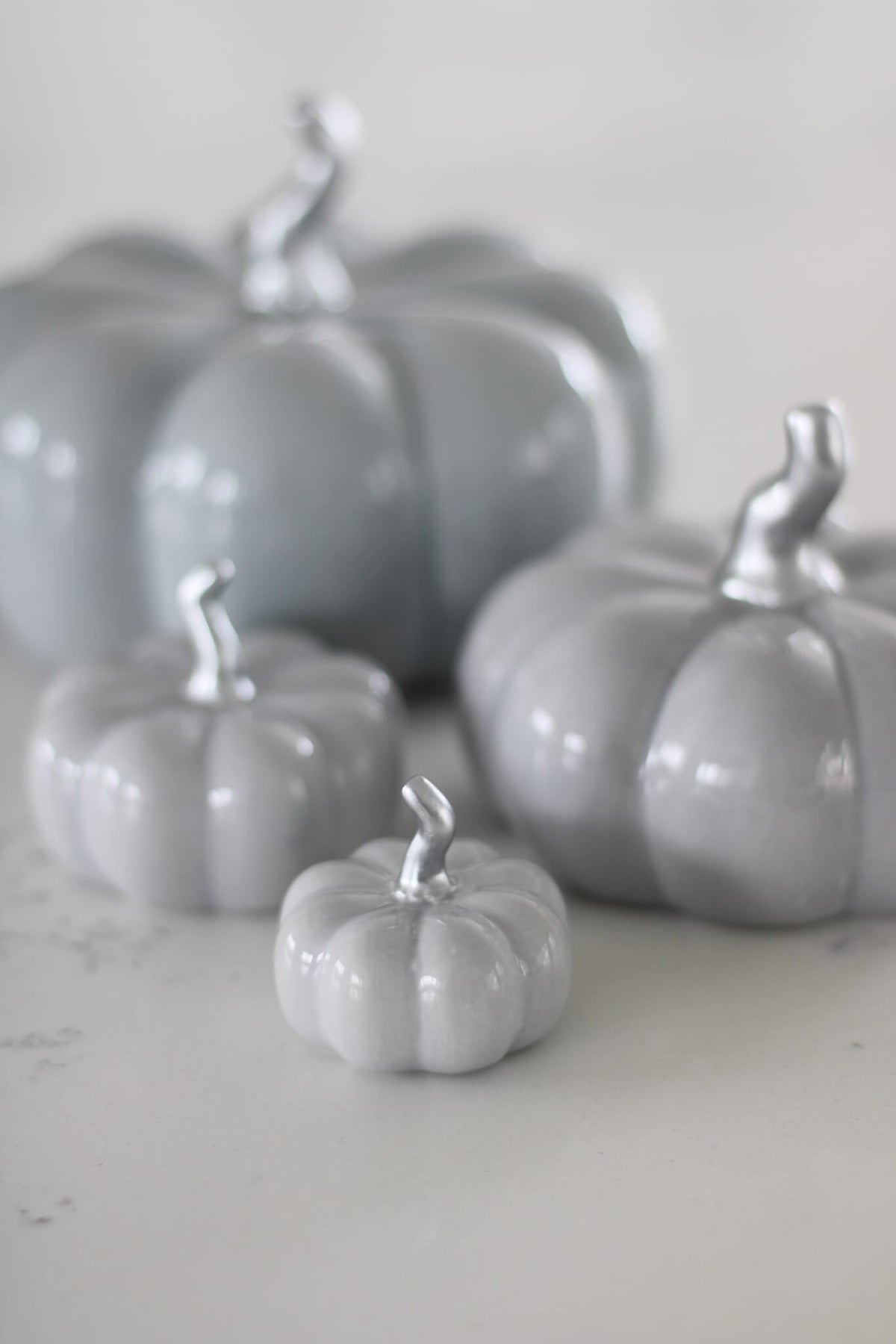 Ceramic Pumpkin Grey - Tiny 4PC