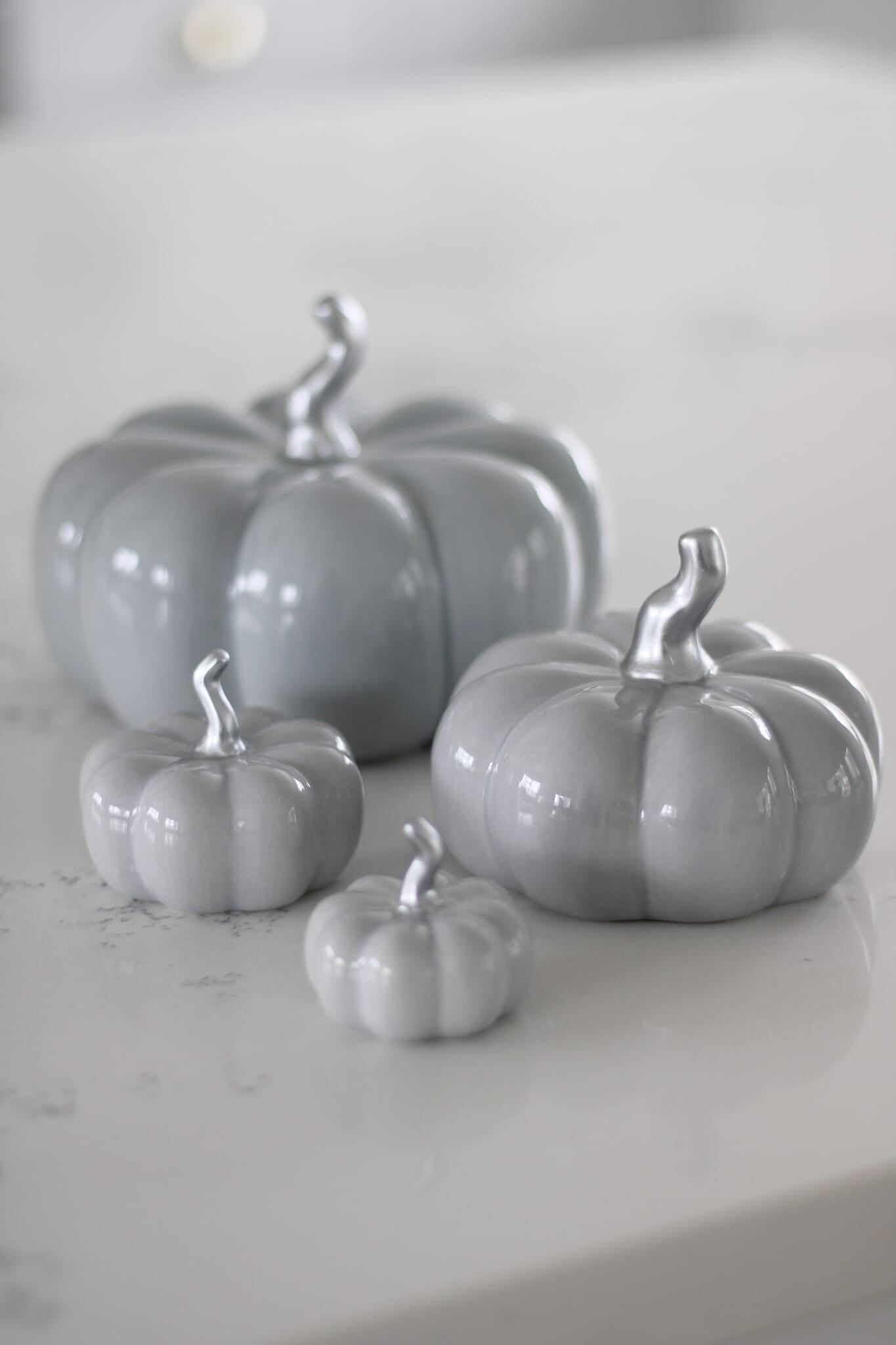 Ceramic Pumpkin Grey - Tiny 4PC