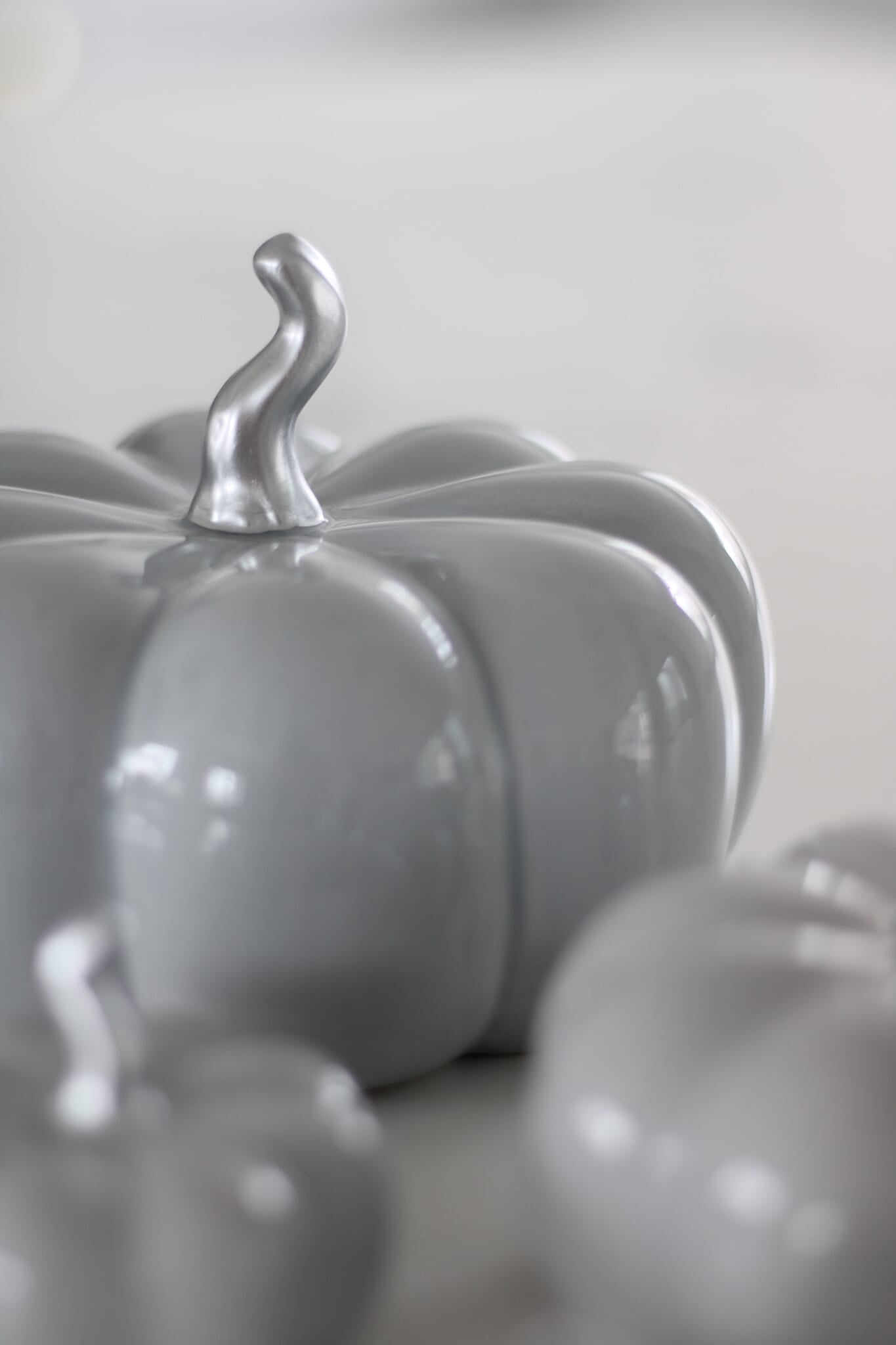 Ceramic Pumpkin Grey - Tiny 4PC