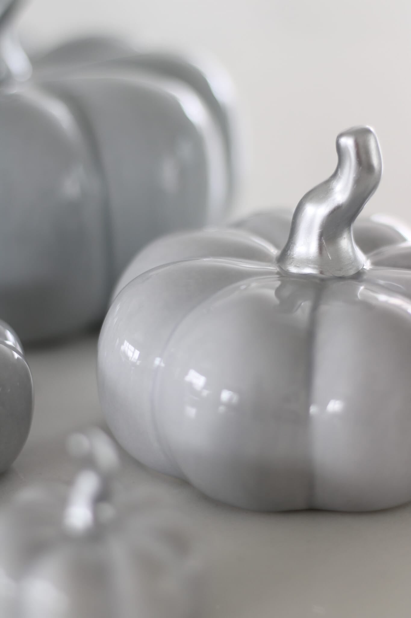 Ceramic Pumpkin Grey - Tiny 4PC