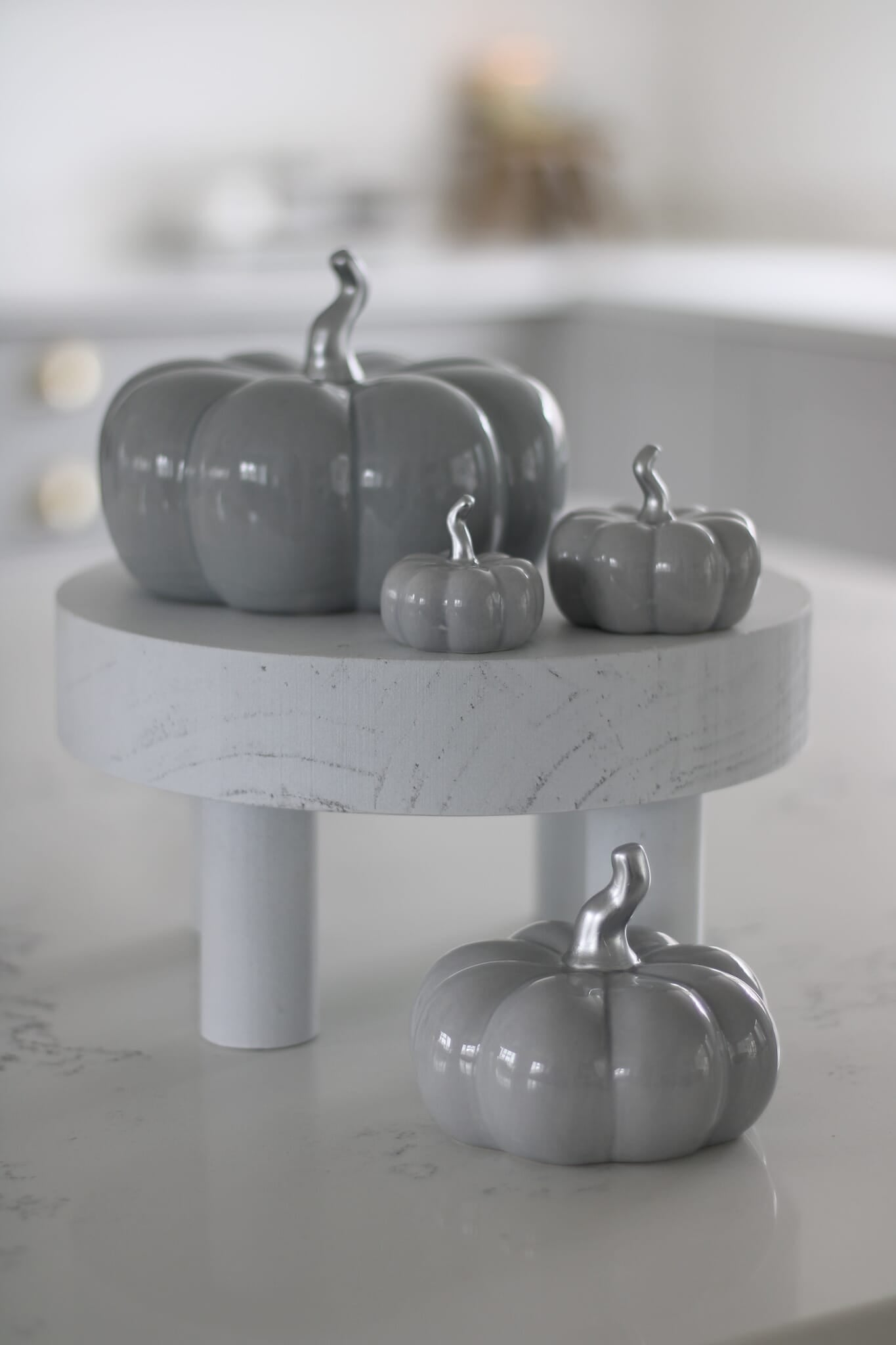 Ceramic Pumpkin Grey - Tiny 4PC