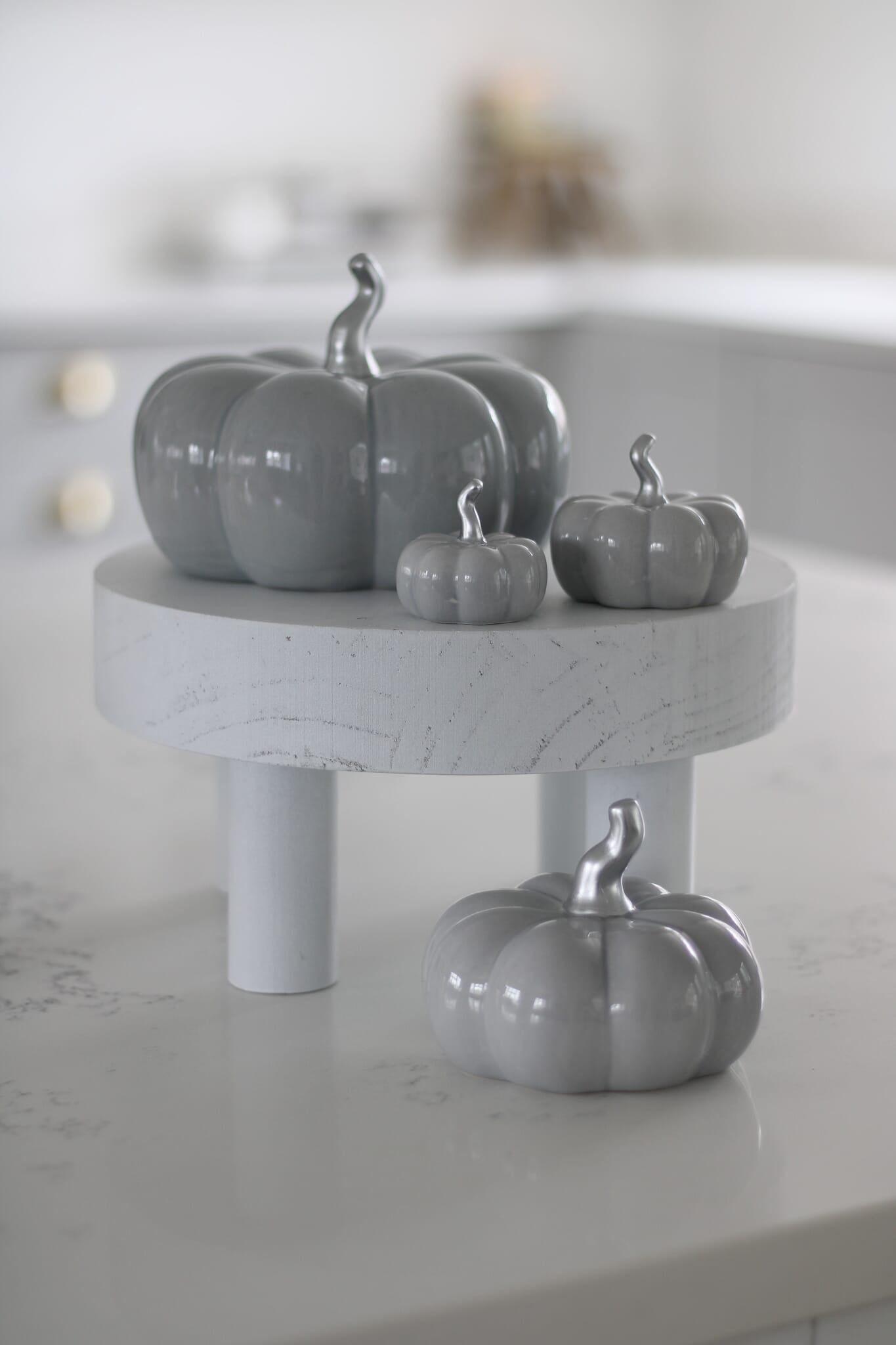 Ceramic Pumpkin Grey - Tiny 4PC