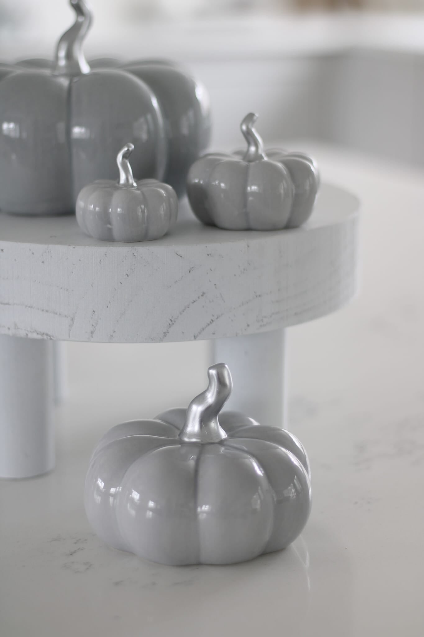 Ceramic Pumpkin Grey - Tiny 4PC