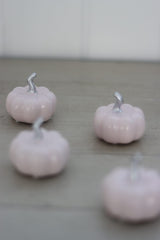 Ceramic Pumpkin Light Pink/Silver - Tiny 4PC