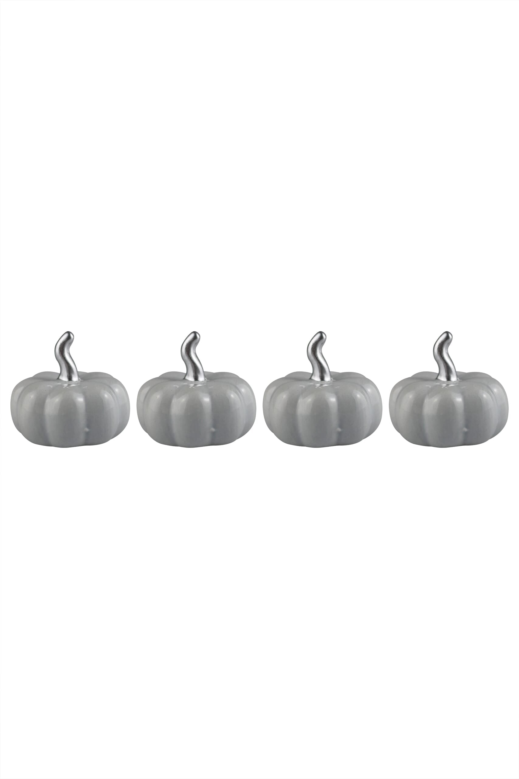 Ceramic Pumpkin Grey - Tiny 4PC