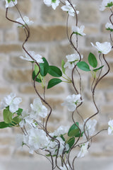 Faux Flowers  - White Wild Cherry Blossom Spray