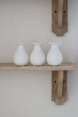 Frilly Stoneware Bud Vase Set