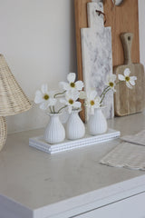 Frilly Stoneware Bud Vase Set