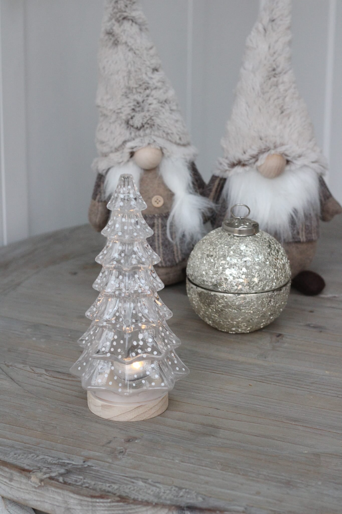 Glass Snowy Christmas Tree