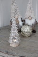 Glass Snowy Christmas Tree