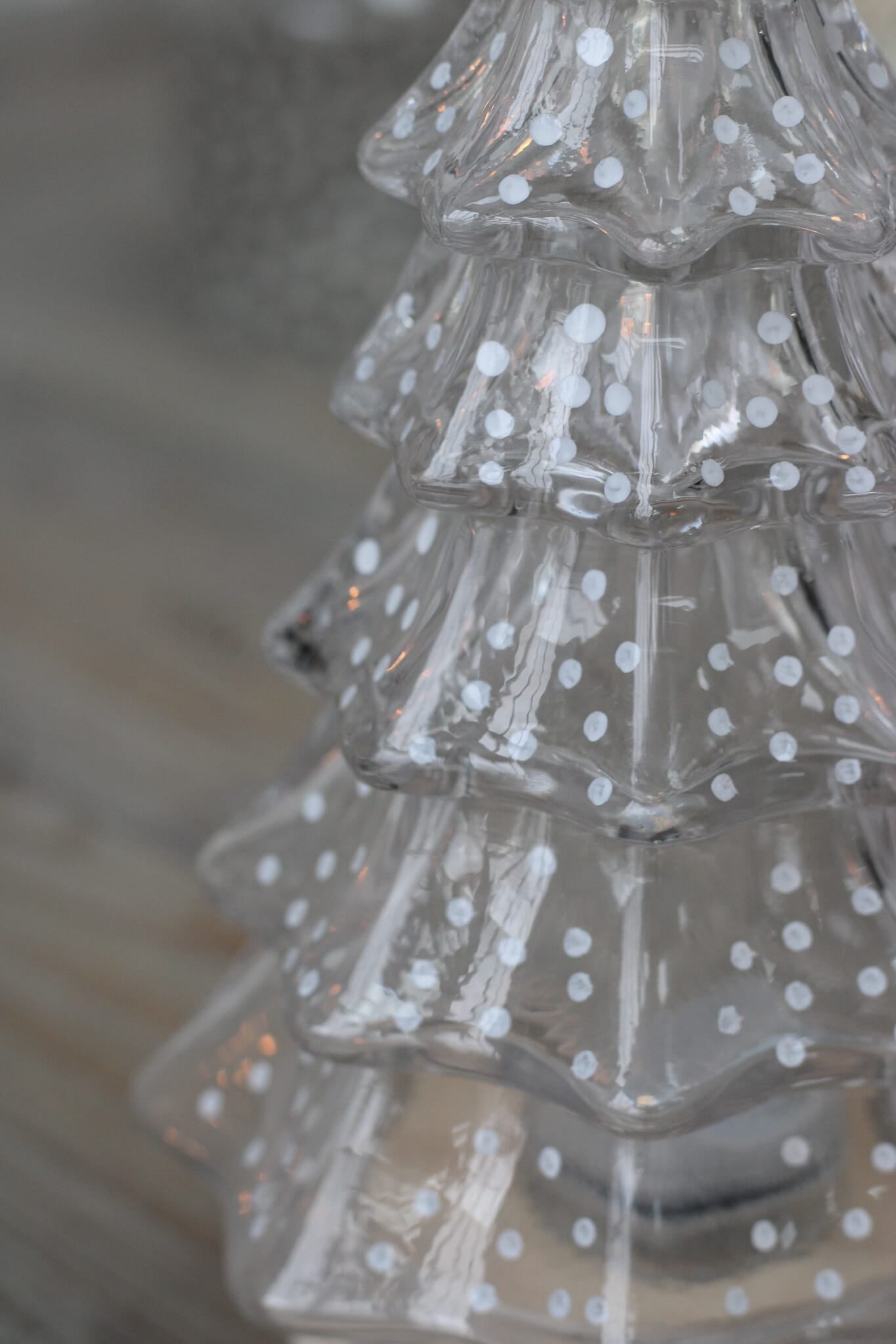 Glass Snowy Christmas Tree