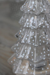 Glass Snowy Christmas Tree