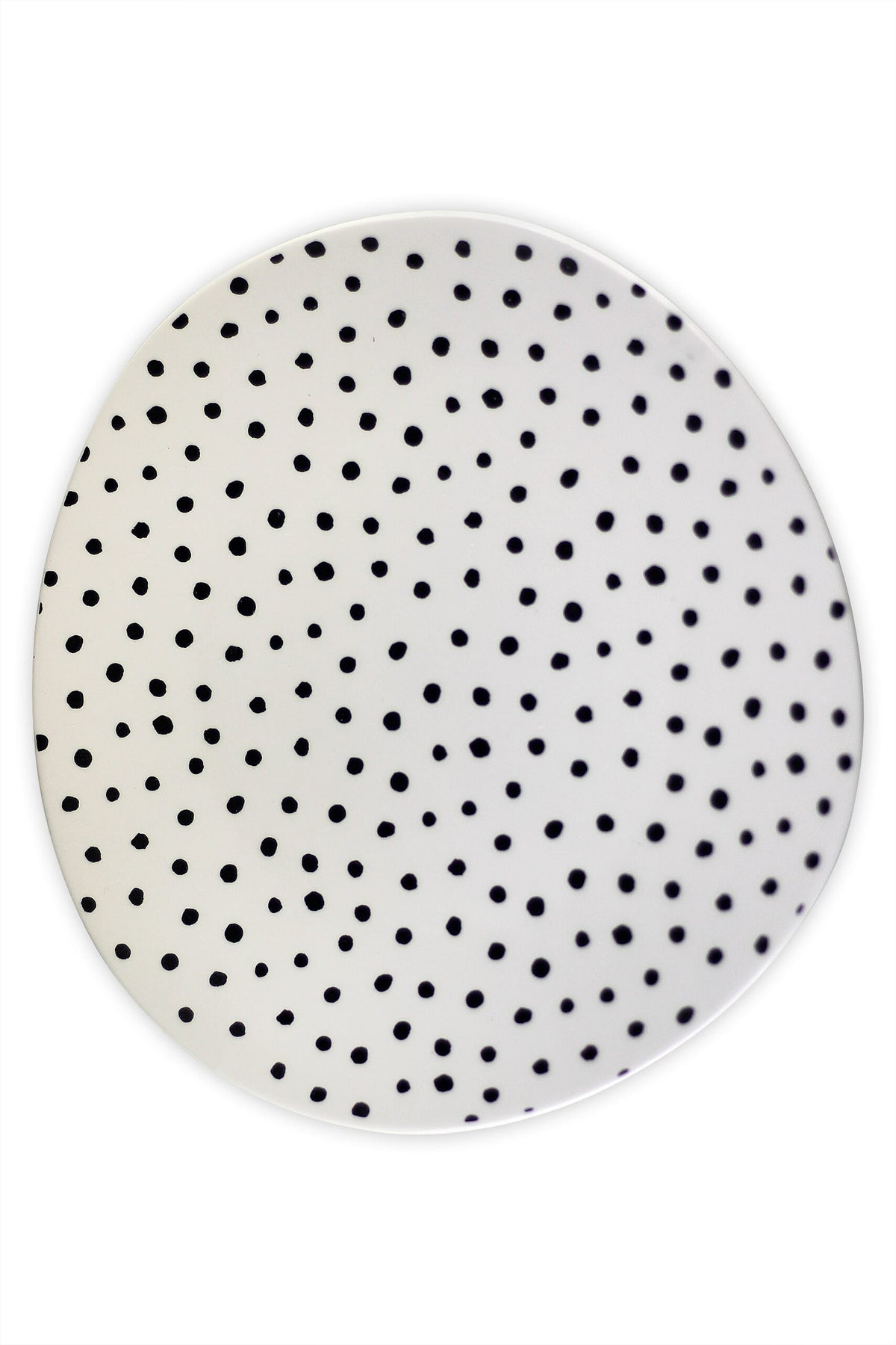 Irregular Ceramic Plates - Black Dots 4pc Set