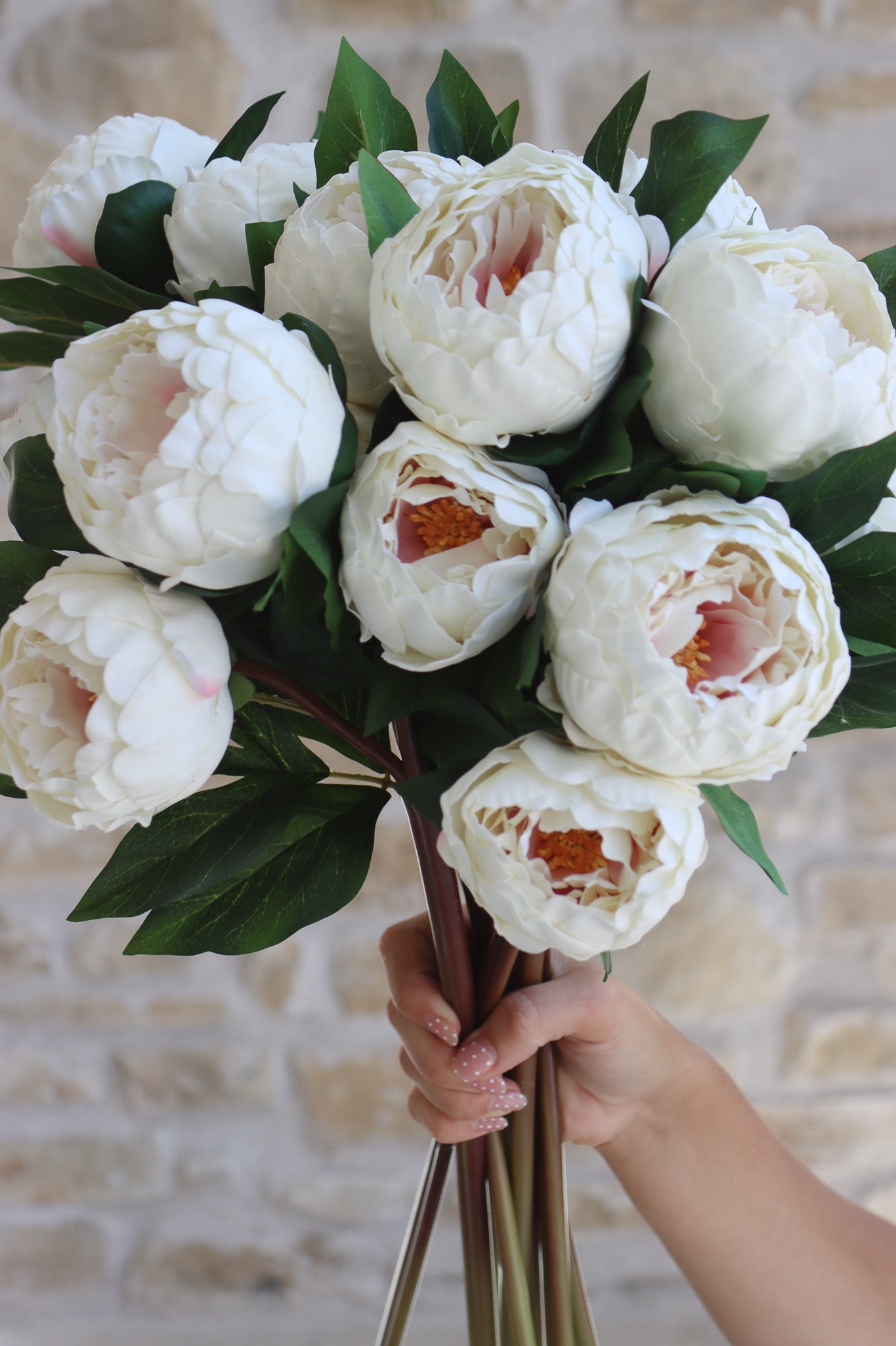 Faux Flowers - Peony Spray - Cream
