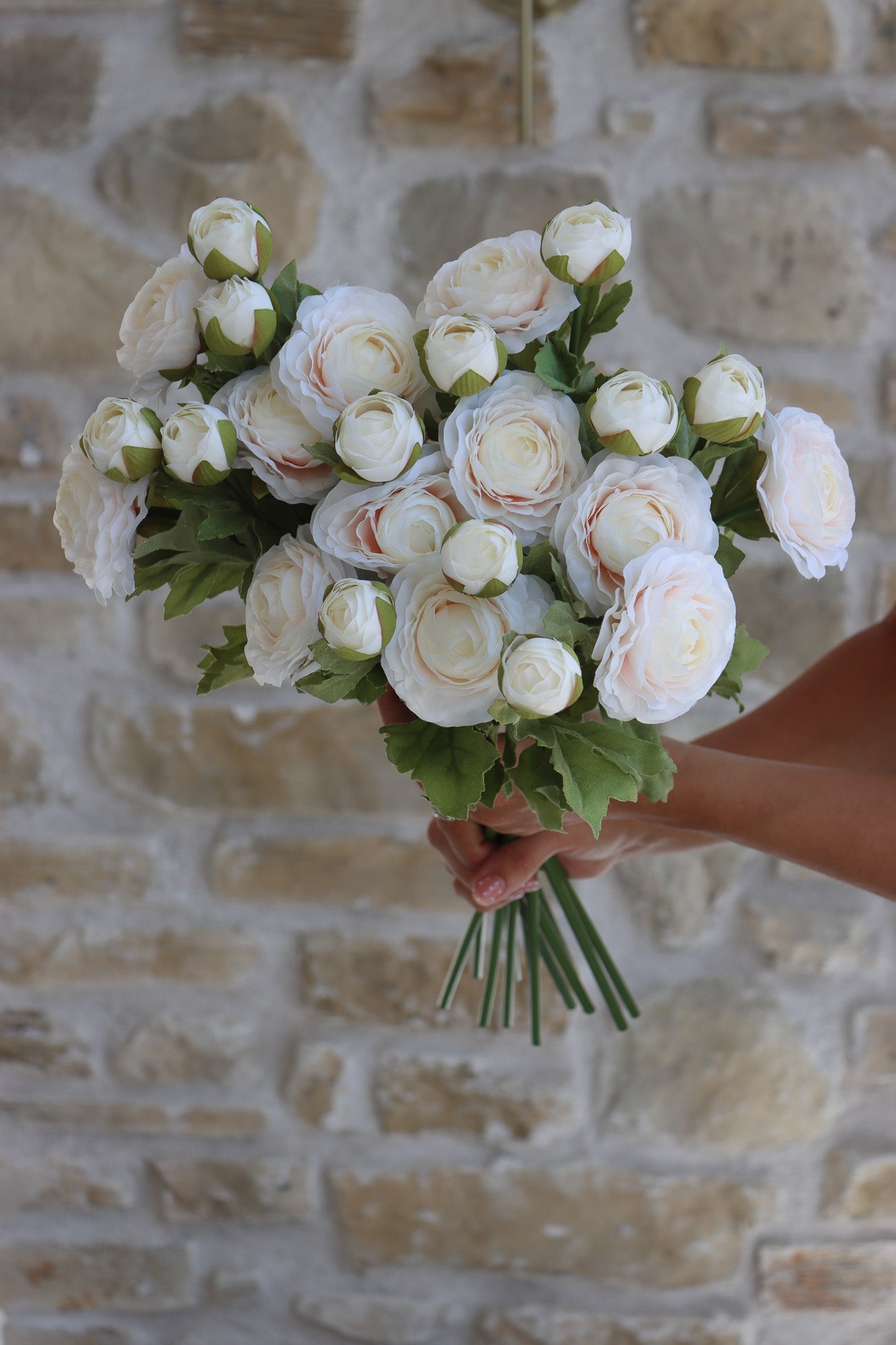 Faux Flowers - Ranunculus Spray - Cream