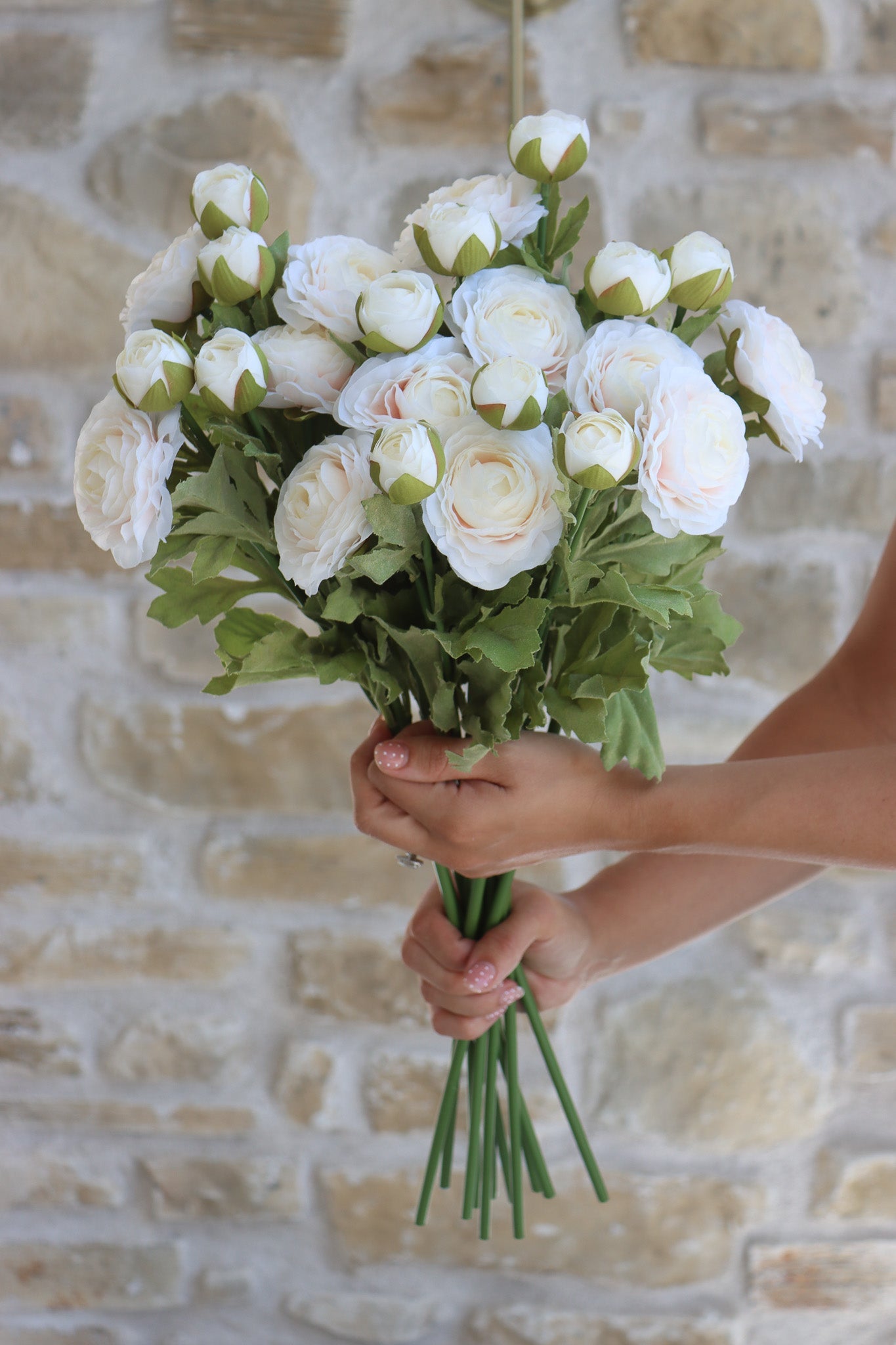 Faux Flowers - Ranunculus Spray - Cream
