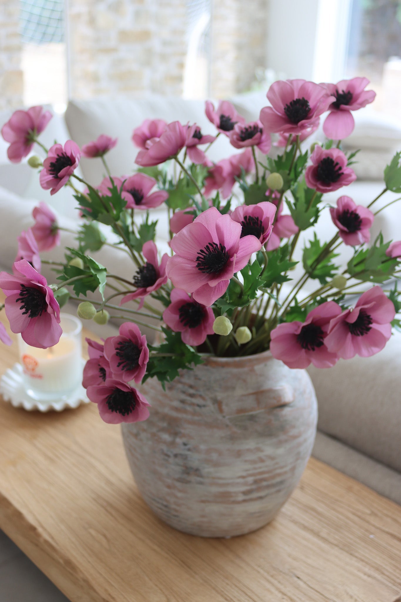 Faux Flowers - Anemone - Purple