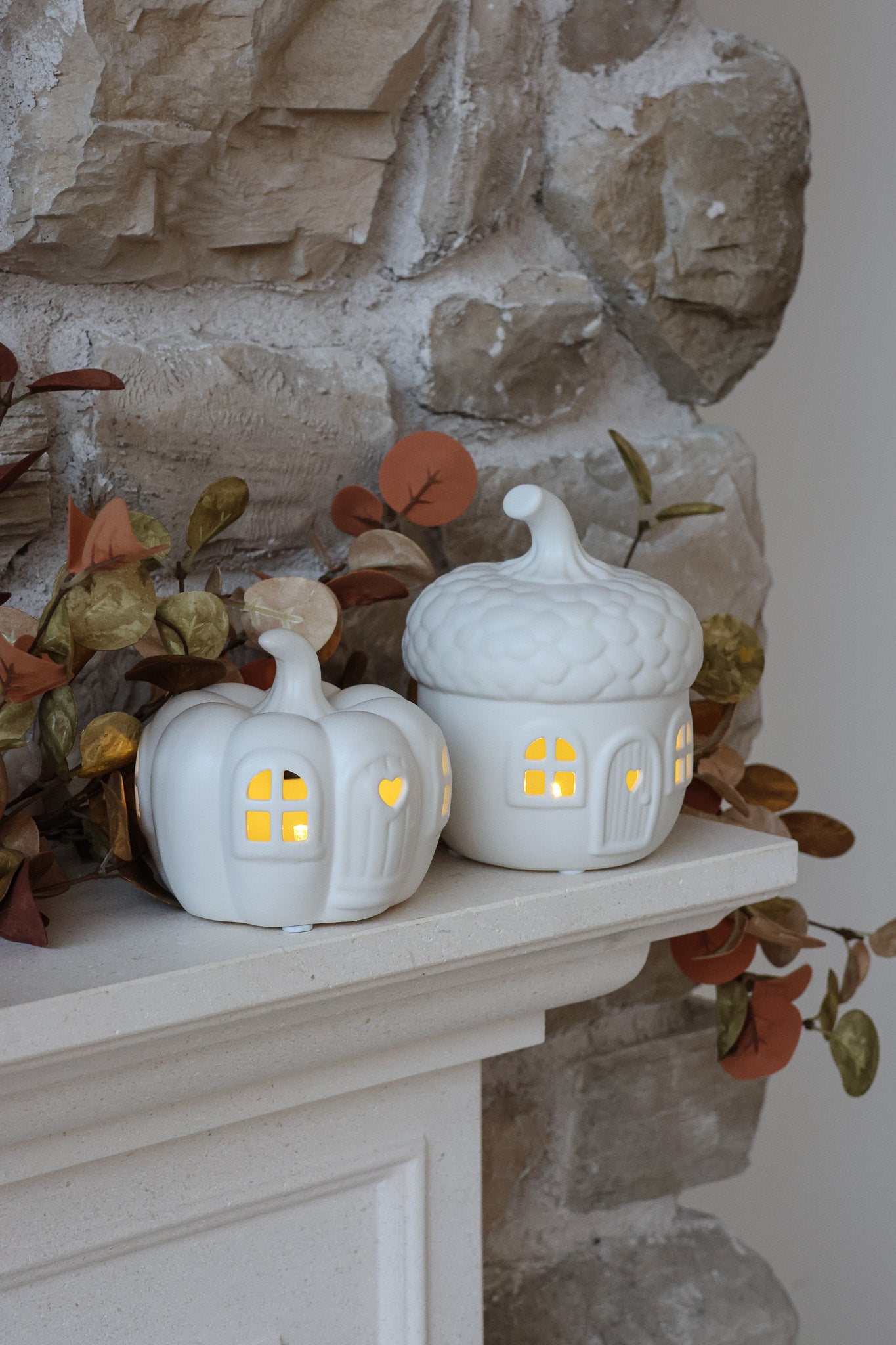 LED Acorn & Pumpkin House - Set
