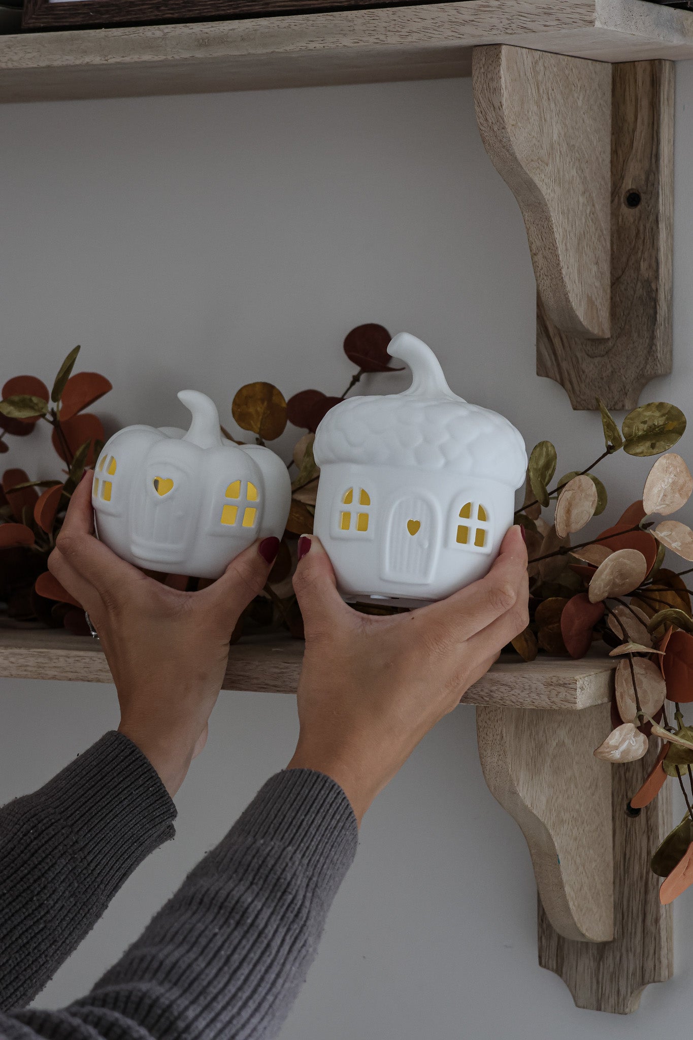 LED Acorn & Pumpkin House - Set