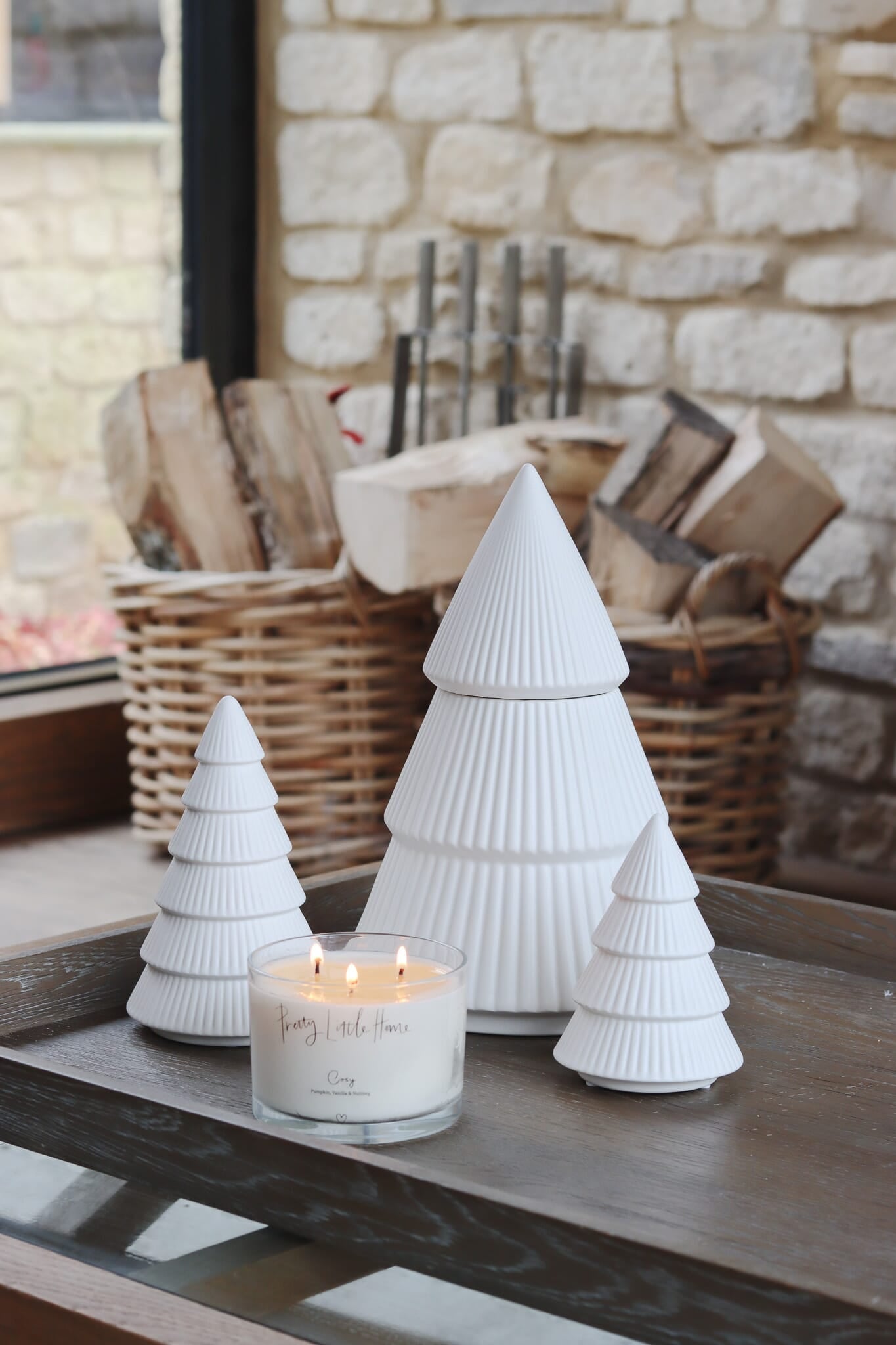 Fluted Ceramic Christmas Tree - Jar