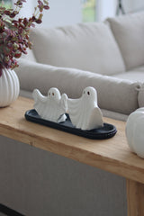 Beaded Wooden Tray - Black/Large