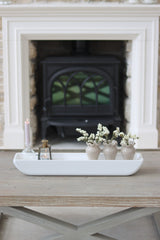 Long Paulownia Tray-White