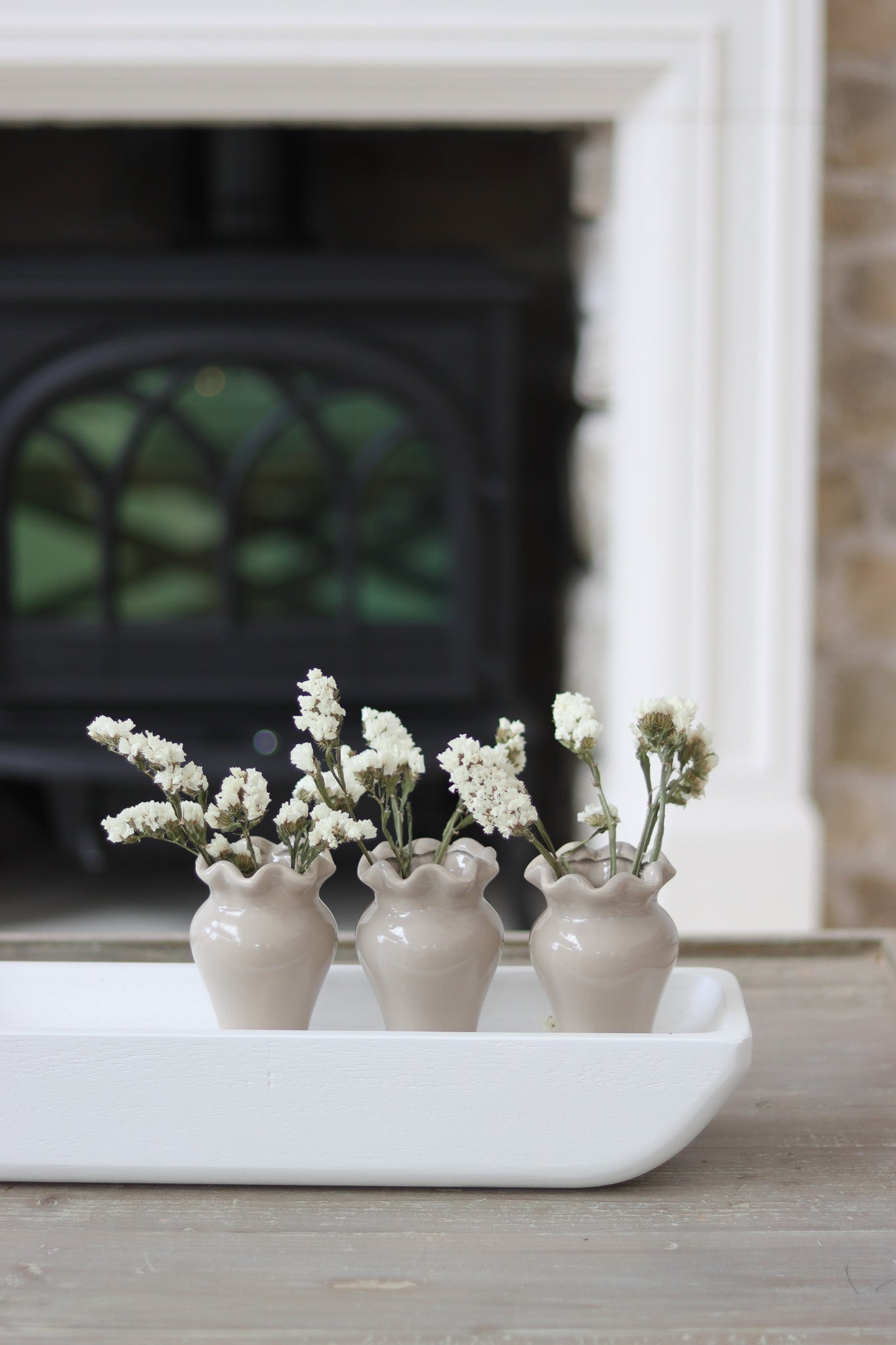 Long Paulownia Tray-White