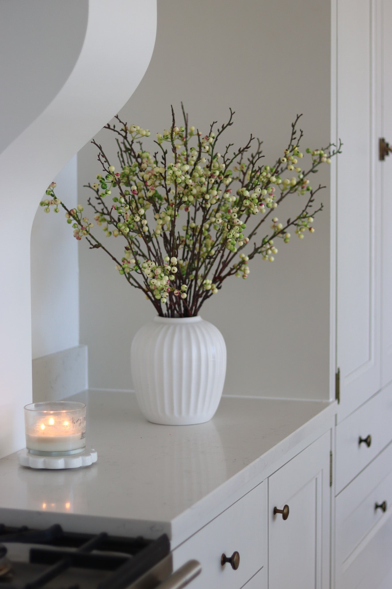 Faux Flowers - Green Berry Spray