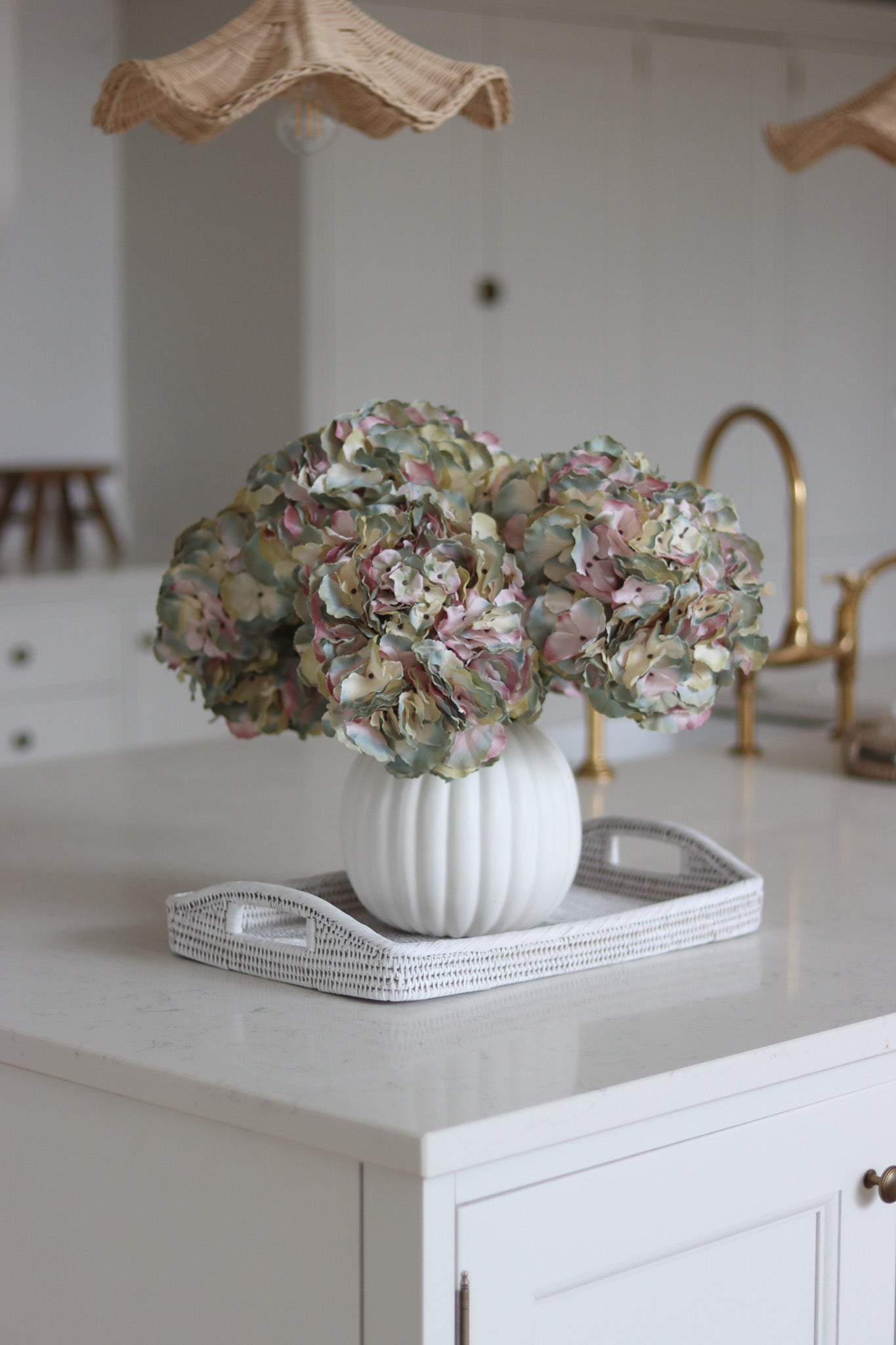 Faux Flowers - Lavender Hydrangea Stem