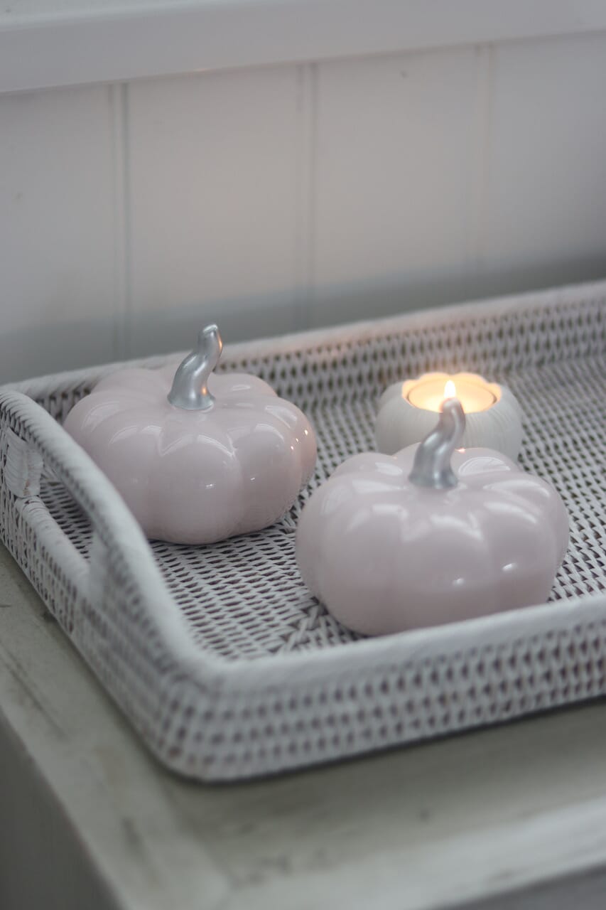 Ceramic Pumpkin Light Pink/Silver - Medium 2PC