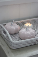 Ceramic Pumpkin Light Pink/Silver - Medium 2PC