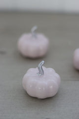 Ceramic Pumpkin Light Pink/Silver - Tiny 4PC