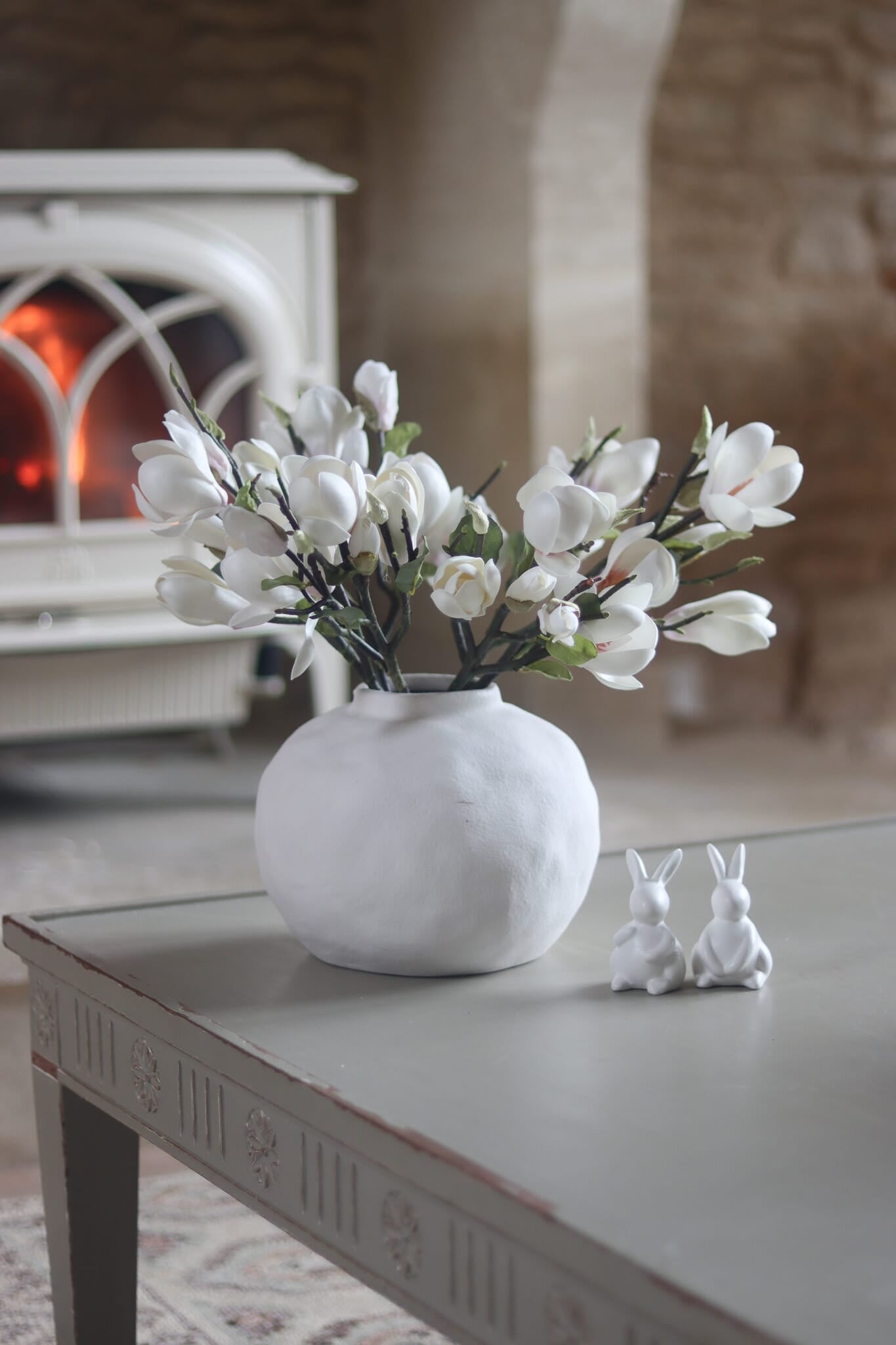 Dimpled Round Ceramic Vase