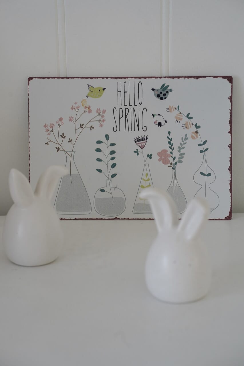 Hello Spring Metal Sign