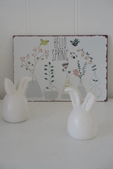 Hello Spring Metal Sign