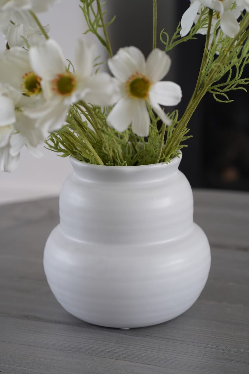 Irregular White Ceramic Vase